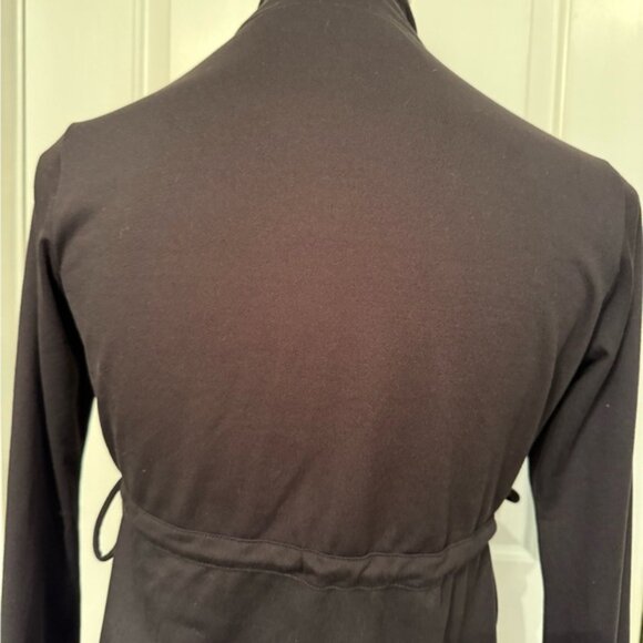 PRANA JACKET COAT BLACK STRETCH ZIP FRONT ACTIVE WEAR POCKETS TIE WAIST SIZE S - Picture 12 of 16